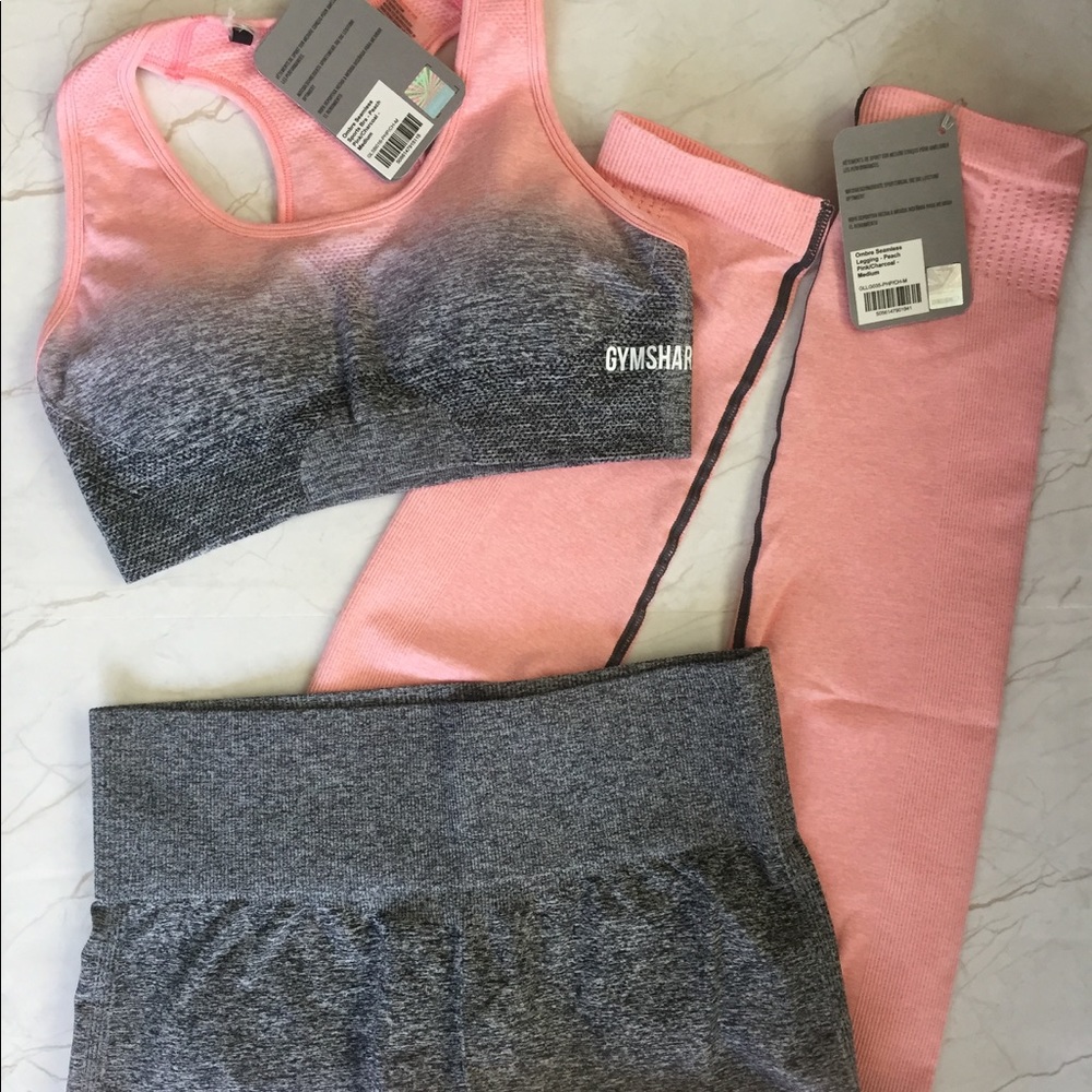 NWT Gymshark Peach pink Ombre SET